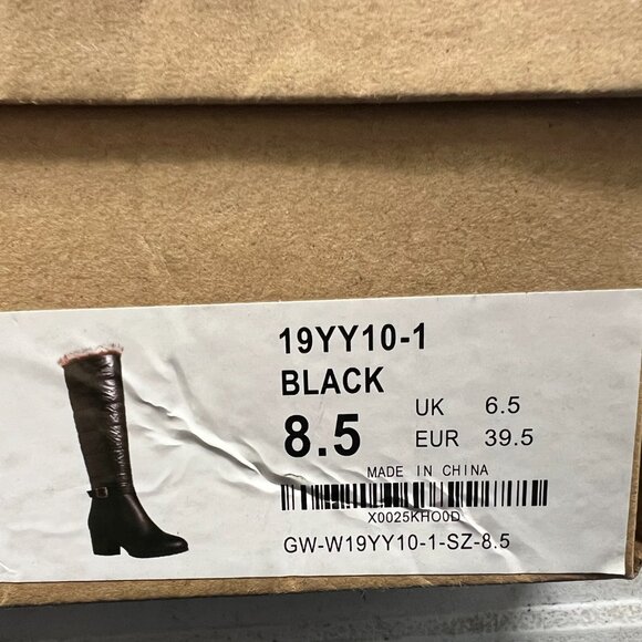 Global WIn Women's Winter Boots Knee High Mid Heel Black 8.5 19YY10-1 - Picture 5 of 7